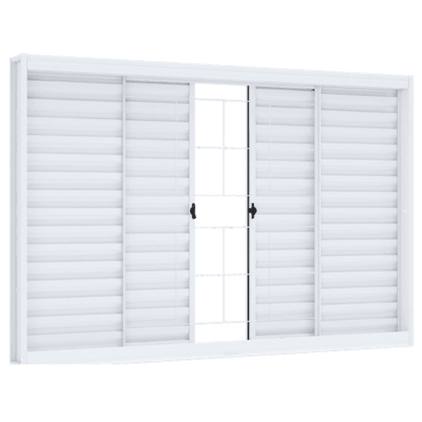 JANELA AÇO BRANCA 100x120 COM GRADE VENEZ