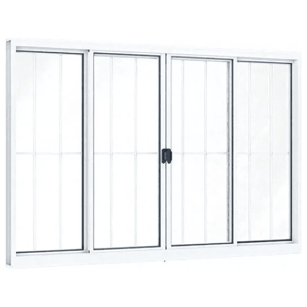 JANELA ALUMÍNIO BRANCA 100x150 COM GRADE