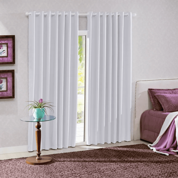 CORTINA CORTA LUZ TECIDO ARGOLA 2,00X1,70M LISO/BRANCO