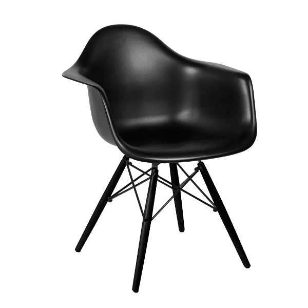 CADEIRA EAMES CONCHA PP PRETO DSW-INJ