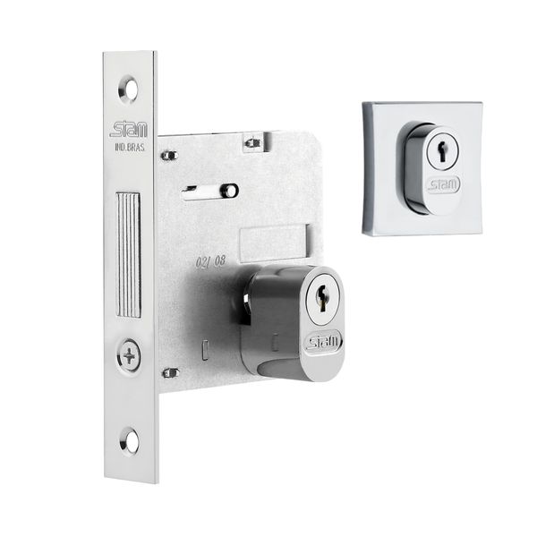 FECHADURA P/PORTA DE BATER ROS QD CR STAM 1007