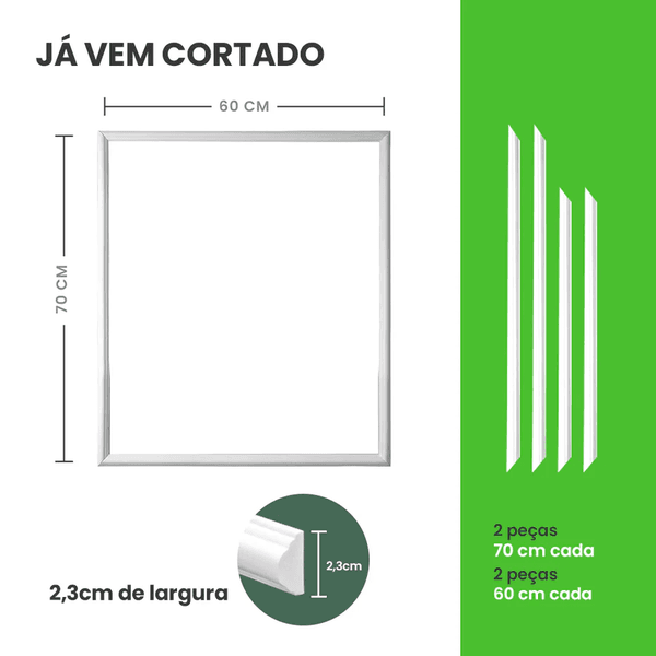 KIT MOLDURA BOISERIE 60X70 RM61-2,CM BR