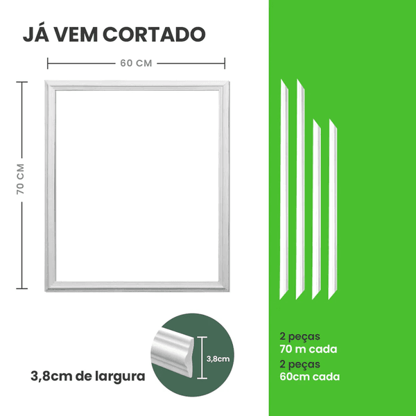 KIT MOLDURA BOISERIE 60X70 RM61-3,8CM BR