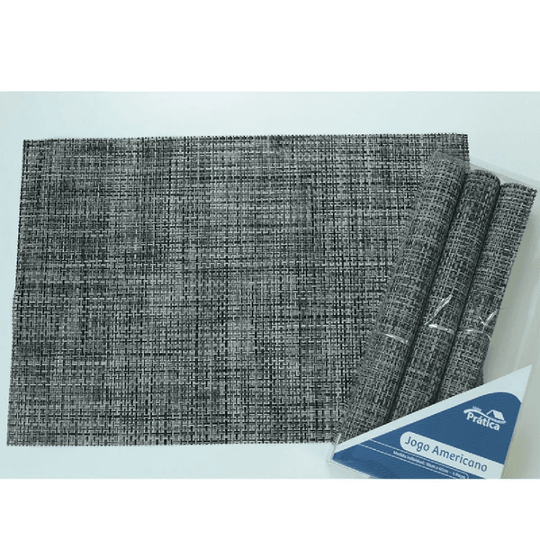 JOGO AMERICANO CINZA 0019F, 30x45cm C/4 PÇS