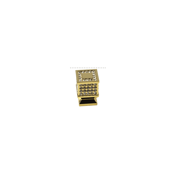 PUXADOR BOTÃO KRISTALLE 21,5x21,5mm - DOURADO BRILHO C/ CRISTAIS