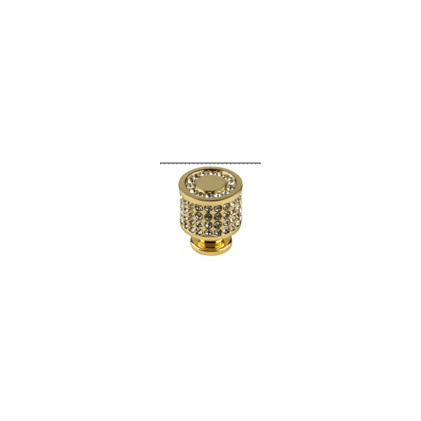 PUXADOR BOTÃO GLANS 25mm DOURADO BRILHO C/ CRISTAIS