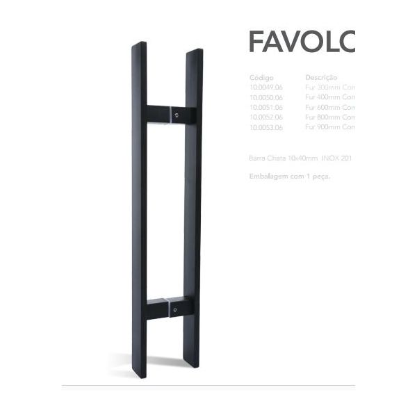 PUX DUP 800X600MM FAVOLOSO NERO INOX PT FOSCO