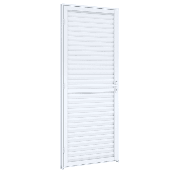 PORTA ALUMÍNIO BRANCA 215x065 GIRO ESQUERDO LAMINADO