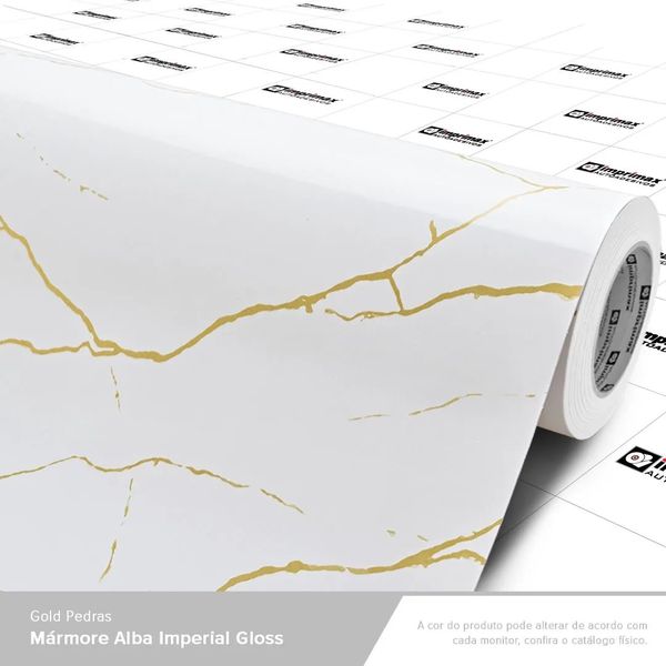 LAMINADO CONT VINIL 1,22 X 0,14MM GOLD PEDRAS MARMORE ALBA IMPERIAL GLOSS