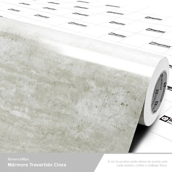 LAMINADO VINIL 1,22 X 0,14MM MARMORE TRAVERTINO CINZA P/VIDRO