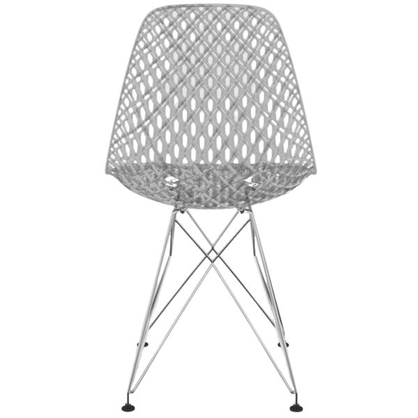 CADEIRA EAMES MAGLIA PC TRANSPARENTE EIFFEL CROMADA
