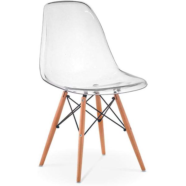 CADEIRA EAMES PC TRANSPARENTE DSW-M