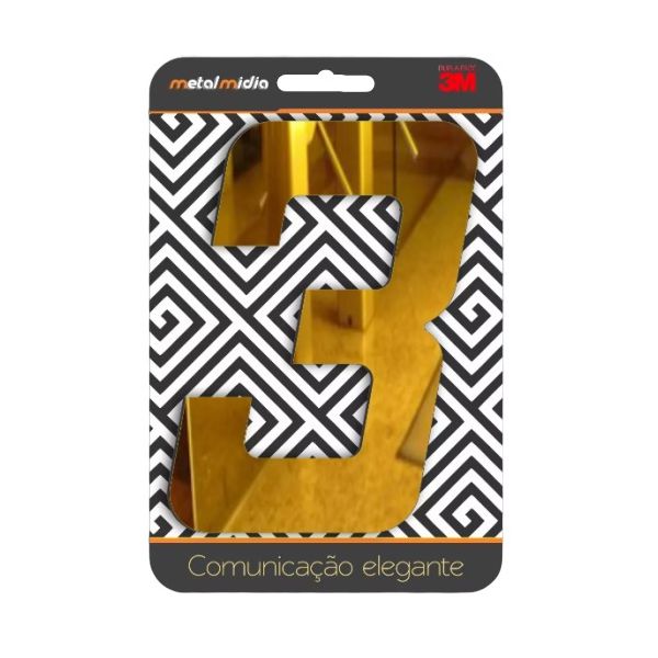 NÚMERO "3" OURO ESP 130MM
