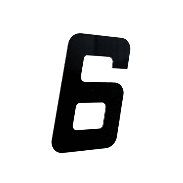 NÚMERO "6" PRETO 130MM