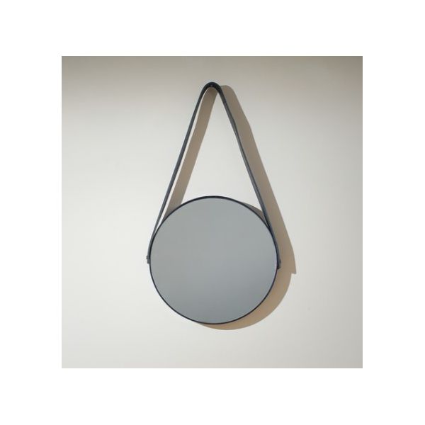 ESPELHO REDON CHAPA C/ ALCA COURO P 58X30 - PR