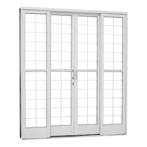 PORTA AÇO 217X200X12 - 4 CORRER COM GRADE QUADRICULADA