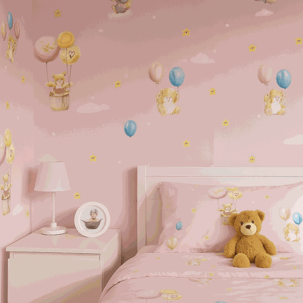 PAPEL DE PAREDE URSINHO BALOEIRO ROSA 10M