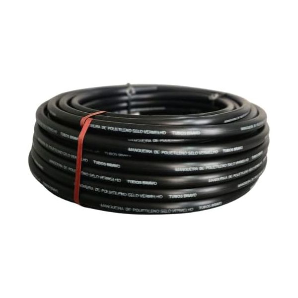 MANGUEIRA POLIET PRETA 3/4 X 2,0MM