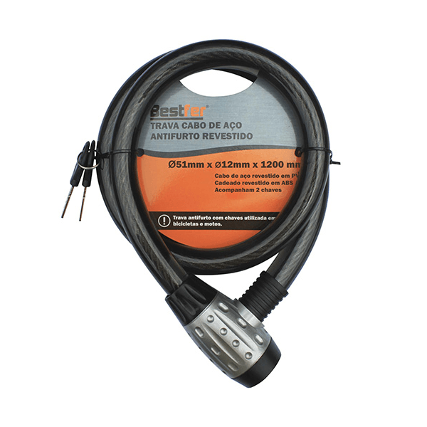 TRAVA ANTIFURTO ACO 12MM X 1200MM BESTFER