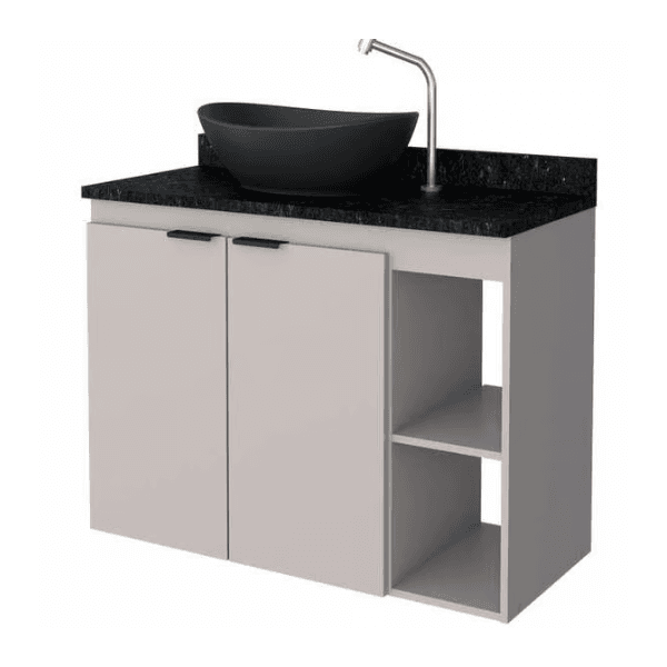 Toucador ASTER 80 NUDE C/ GRAN PRETO - Cozimax 