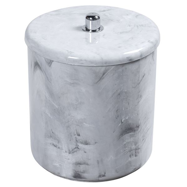 CESTO ASTRA MULTIUSO COM TAMPA BRANCO-MARMORIZADO CT4M BR-MM