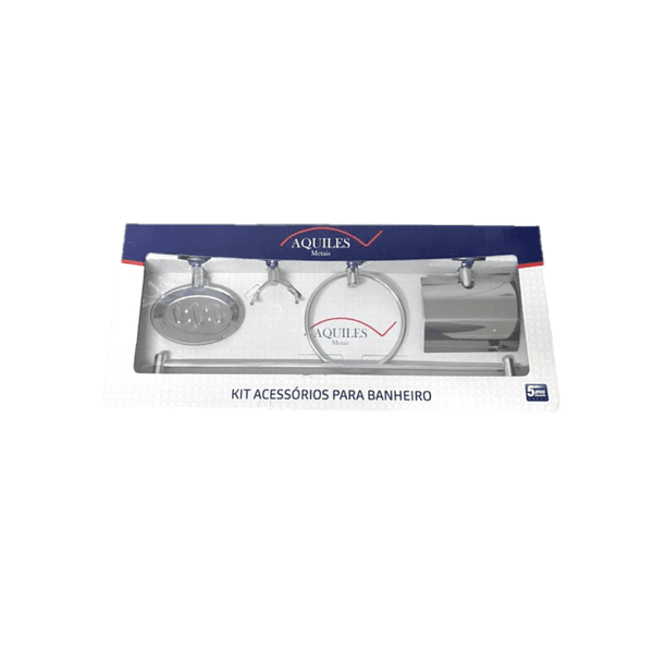 KIT ACESSÓRIOS AQUILES STANDER CROMADO 5 PEÇAS