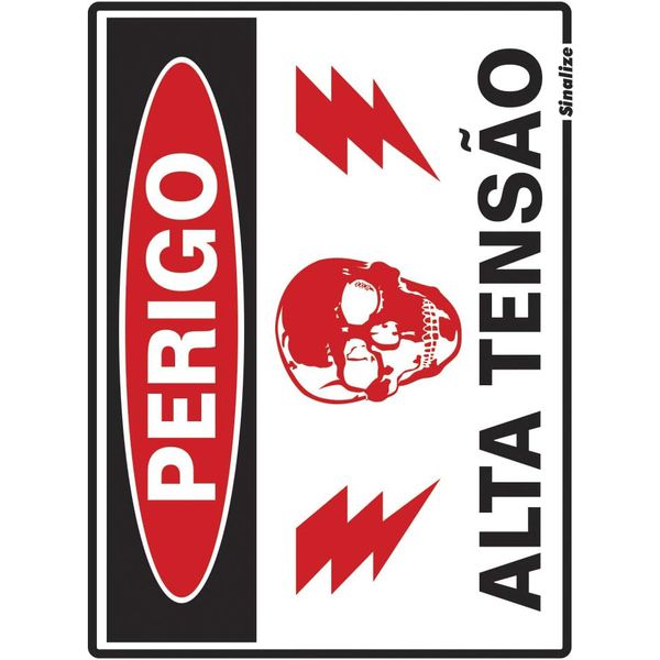 PLACA 15X20 PERIGO ALTA TENSÃO 220BE