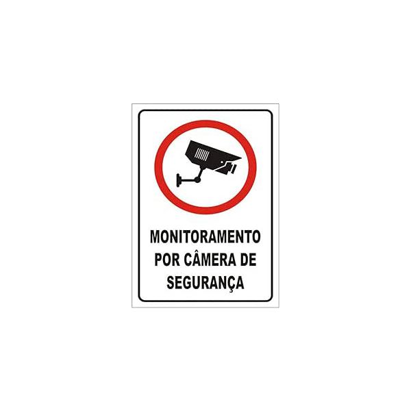 PLACA 20X30 MONITORAMENTO POR CAMERA DE SEGURANÇA 250BN