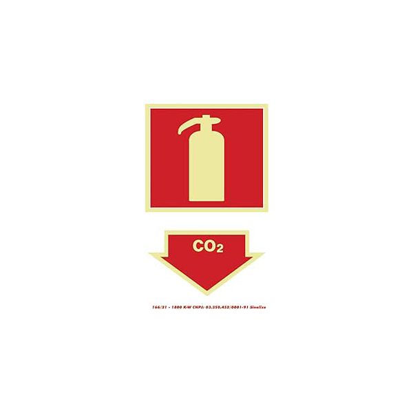 PLACA 20X30 FOTOLUMINESCENTE EXTINTOR CO2 250BS