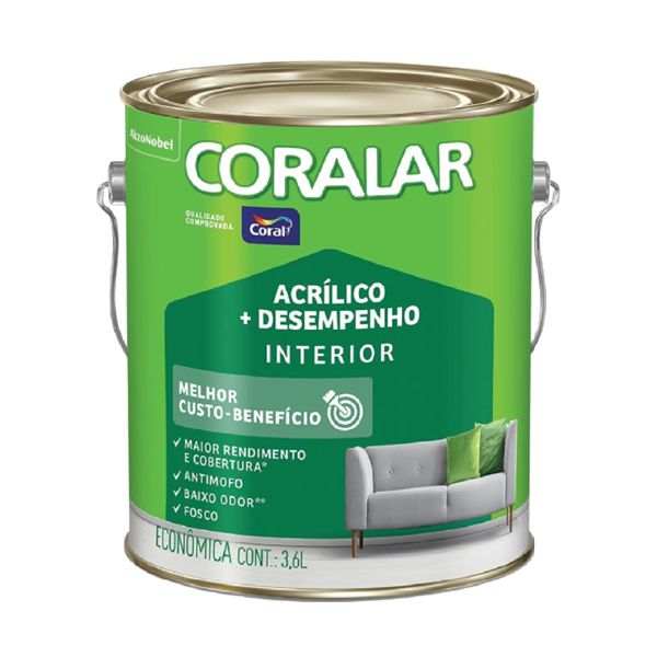 TINTA ACRILICA CORAL FOSCO 3,6 LT RUBI