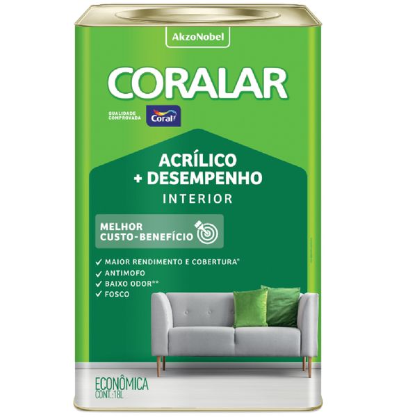 TINTA ACRILICA CORAL FOSCO 18,0 LT PAVAO