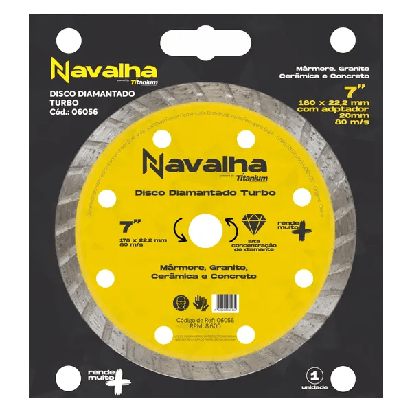 DISCO DIAMANTADA TITANIUM SEG 7 180X22,2MM 