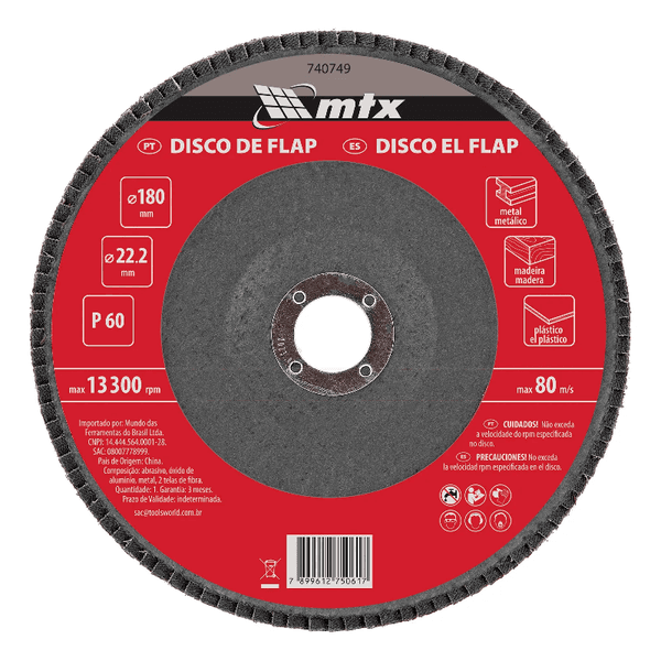 DISCO FLAP 180X22 7"X7/8" MTX 740749