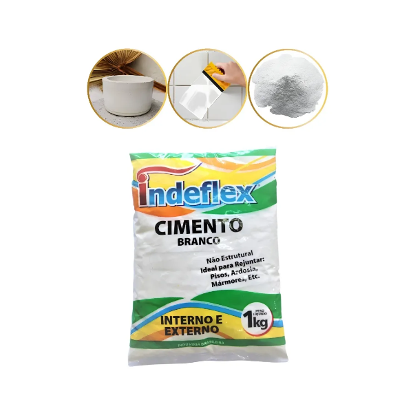 CIMENTO BRANCO 1KG INDEFLEX