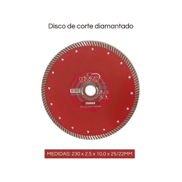 DISCO UZZY SEGMENT CORTE SECO 230X10X25/22