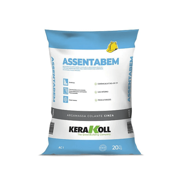 CIMENTO COLA KERAKOLL AC1 ASSENTABEM 20KG CINZA