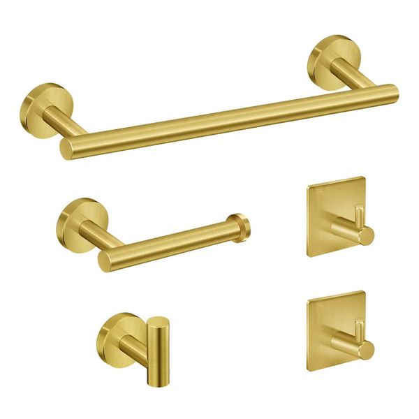 KIT ACESSÓRIOS BANHEIRO DOURADO - 5 PEÇAS