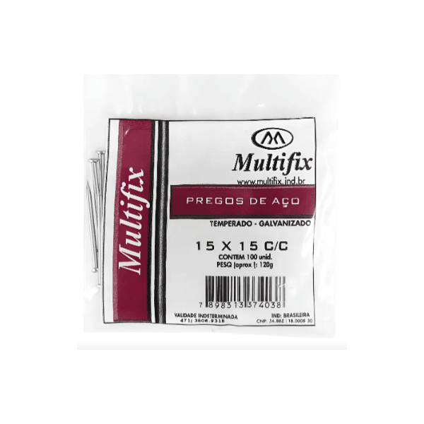 PREGO ACO MULTIFIX 15X15 120GR - 100 UN