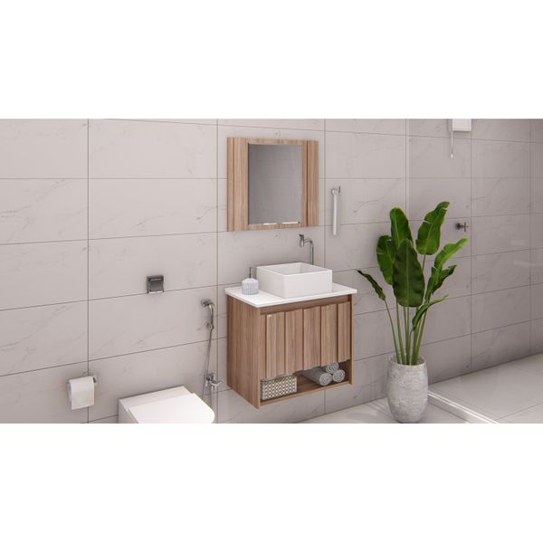 Toucador KIT TREVISO C/ PIA MARM QUINTO 63CM NOGAL - Rorato