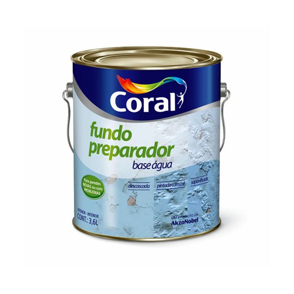 Fundo Preparador Coral Base D'agua Galão 3,6L