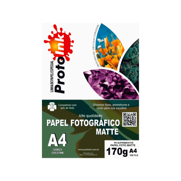 PAPEL FOTO A4 MATTE 170G 100FLS PROTOINK