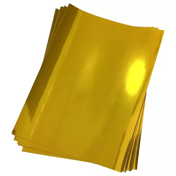 FILME ADESIVO VINIL DOURADO GLOSSY 135G/M² A4 - 10FOLHAS DER