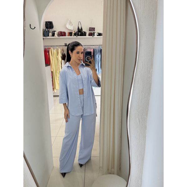 TRIJUNTO EM LINHO AZUL - AZUL