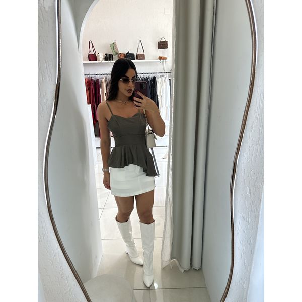 BLUSA PEPLUM ASSIMÉTRICA VERDE