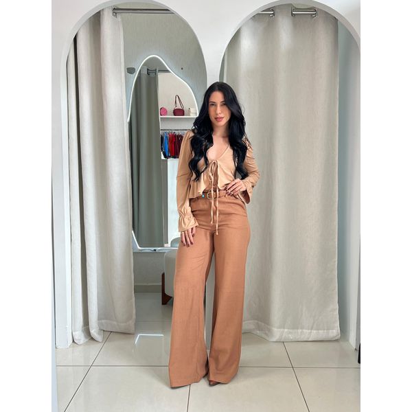BLUSA DE MANGA LONGA COM AMARRAÇÃO