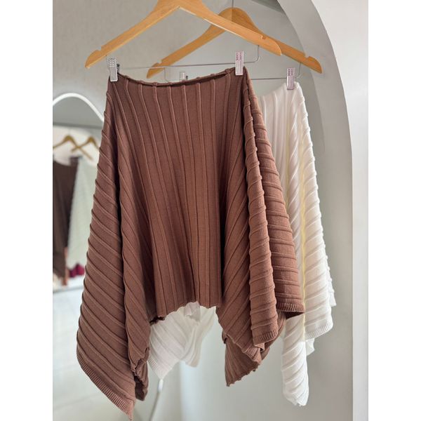 BLUSA CAPA EM TRICÔ MODAL CHOCOLATE