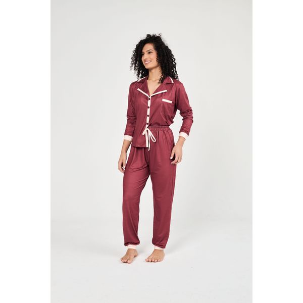 Pijama Aberto Bordo Fem