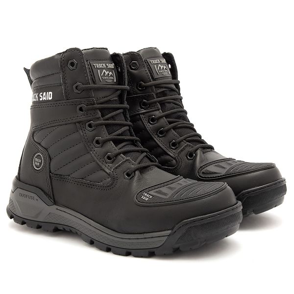 Bota Motociclista Track Said Couro Legítimo Antiderrapante Preto