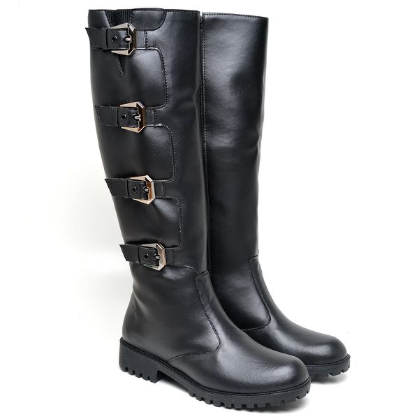 Bota Biker Cano Alto Preta