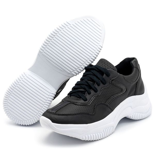 Tenis Feminino Preto Casual Sneaker Urban Blogueira Virginia
